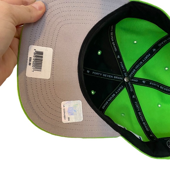 SEATTLE SEAHAWKS FORTY SEVEN BRAND EMBROIDERED STRAPBACK HAT - Picture 2 of 9